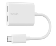 Belkin Adapter 2/USB-C do audio i ładowania PD 60W, biały - 1330451 - zdjęcie 1
